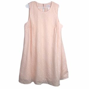 Calvin Klein Eyelet sleeveless blush pink dress